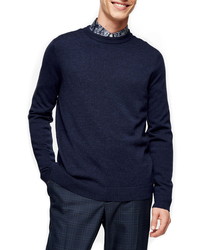 Topman Merino Wool Crewneck Sweater