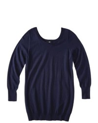 Mossimo Plus Size Long Sleeve Pullover Sweater Navy 2