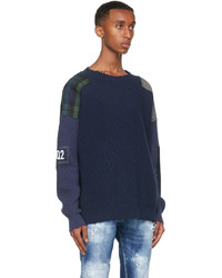 DSQUARED2 Navy Camo Patch Sweater