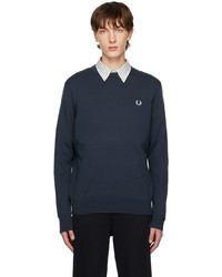 Fred Perry Navy Classic Crewneck Sweater
