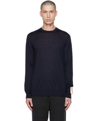Golden Goose Navy Embroidered Patch Sweater