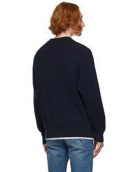 Nudie Jeans Navy Frank Chunky Rib Sweater