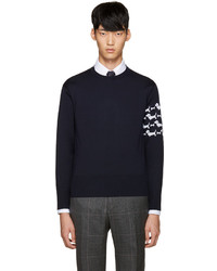 Thom Browne Navy Hector Arm Band Pullover