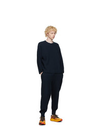 Homme Plissé Issey Miyake Navy Knit Rustic Sweater