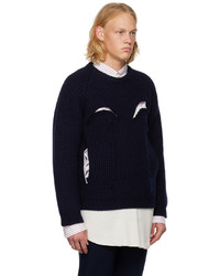 Maison Margiela Navy Layered Three Piece Sweater