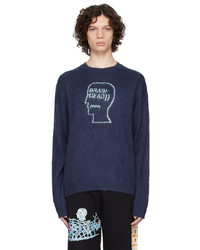 Brain Dead Navy Logohead Pile Sweater