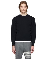 Thom Browne Navy Merino Milano Stitch Sweater
