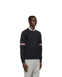 Thom Browne Navy Milano Stitch Rwb Stripe Sweater