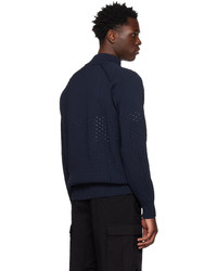 Stone Island Navy Perforated Sweater