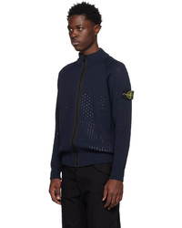 Stone Island Navy Perforated Sweater