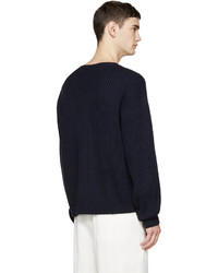 3.1 Phillip Lim Navy Ribbed Military Sweater