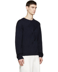 3.1 Phillip Lim Navy Ribbed Military Sweater