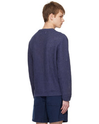 Solid Homme Navy Ribbed Sweater