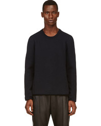 Lanvin Navy Rolled Edge Sweater