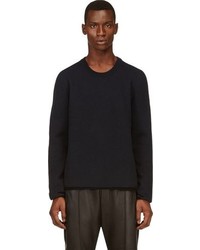 Lanvin Navy Rolled Edge Sweater