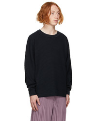Homme Plissé Issey Miyake Navy Rustic Knit Sweater