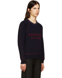 Burberry Navy Wool Logo Sweater
