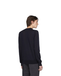 Comme des Garcons Homme Deux Navy Worsted Wool Sweater
