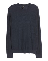 Armani Exchange Net Pattern Cotton Blend Sweater