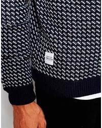 NATIVE YOUTH Pattern Knitted Crew Neck Sweater