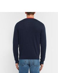 Paul Smith Ps By Contrast Trimmed Cotton Blend Sweater