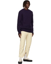 Jil Sander Purple Wool Ribbed Sweater