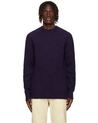 Jil Sander Purple Wool Ribbed Sweater