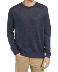 Vince Regular Fit Linen Melange Crewneck Sweater