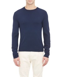 Ralph Lauren Black Label Rib Detail Crewneck Sweater Blue