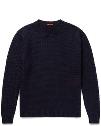 Barena Slim Fit Basketweave Wool Blend Sweater