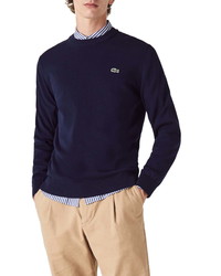 Lacoste Solid Cotton Jersey Crewneck Sweater