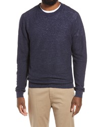 Nordstrom Stripe Linen Cotton Crewneck Sweater