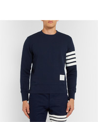 Thom Browne Striped Loopback Cotton Jersey Sweatshirt