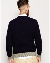 Universal Works Sweater With Contrast Rib