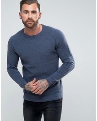 Le Shark Textured Body Jumper With Jersey Raglan Sleeve