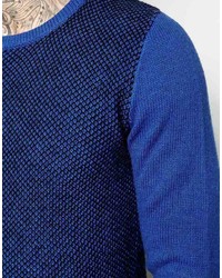 Sisley Textured Knitted Crew Neck Sweater