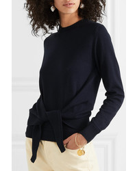 See by Chloe Tie Front Wool And Cotton Blend Sweater