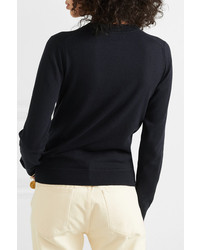 See by Chloe Tie Front Wool And Cotton Blend Sweater