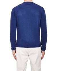 Malo Tipped Cashmere Sweater Blue