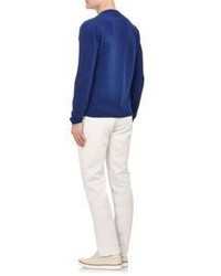 Malo Tipped Cashmere Sweater Blue