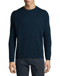 Theory Vernon Crewneck Wool Sweater Navy