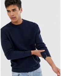PS Paul Smith Waffle Crew Neck Jumper In Navy
