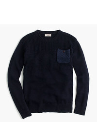 J.Crew Wallace Barnes Cotton Guernsey Crewneck Pocket Sweater
