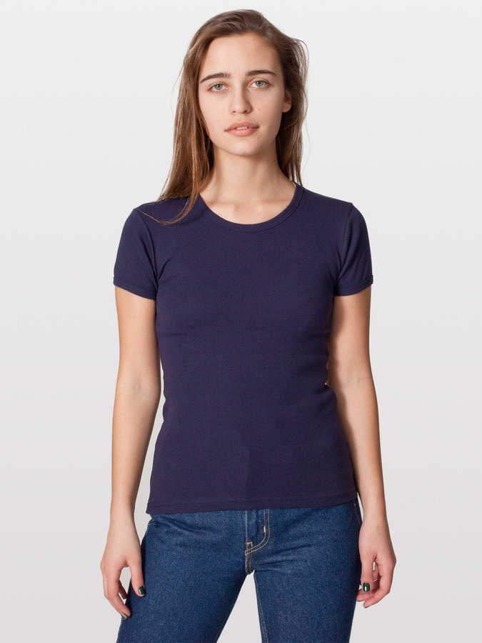 American Apparel Baby Rib Basic Short Sleeve T Shirt | Where to buy