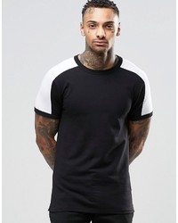 Asos Brand Muscle T Shirt With Contrast Shoulder Panel