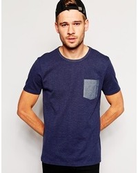 Asos T Shirt With Oxford Pocket And Herringbone Design