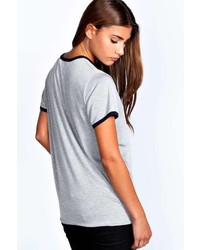 Boohoo Casey Contrast Binding Jersey Tee