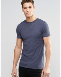 Asos Brand Extreme Muscle T Shirt In Rib In Navy Marl