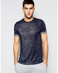 Asos Brand Loungewear T Shirt In Navy Slub Fabric