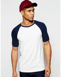 Asos Brand Muscle T Shirt With Contrast Raglan Sleeves